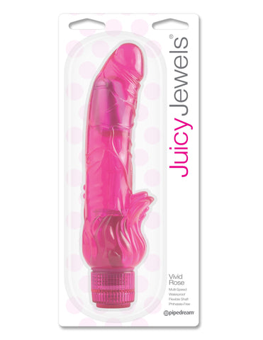Pipedream Juicy Jewels Vivid Rose Dong Massager - Waterproof Vibrators