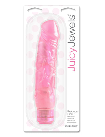 Pipedream Juicy Jewels Precious Pink Dildo Vibrator - Waterproof Vibrators