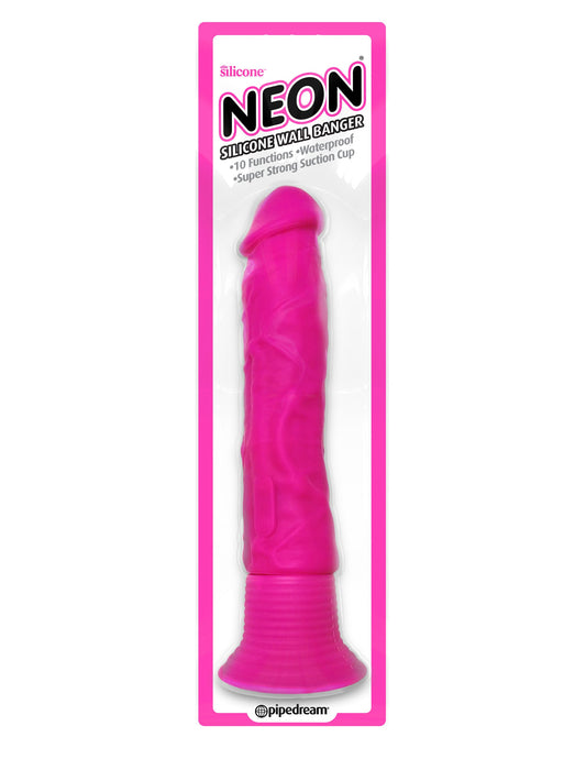 Pipedream Neon Silicone Wall Banger Vibrating Dildo Vibrating Dildos