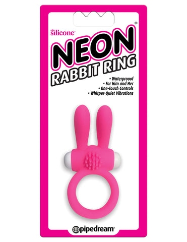 Pipedream Neon Rabbit Vibrating Cock Ring Pink - Vibrating Cock Rings