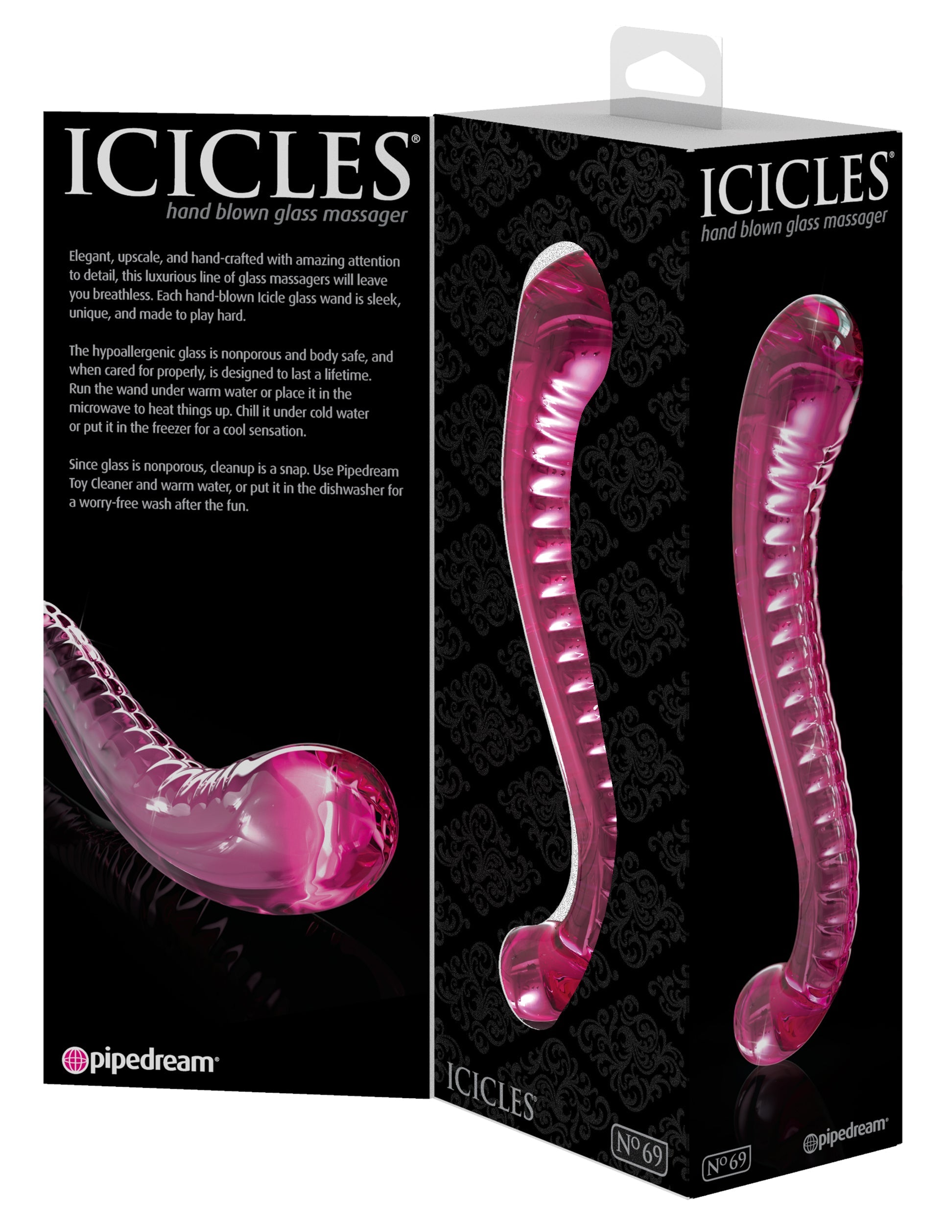 Pipedream Icicles No 69 Double Ended Glass Dildo Glass Sex Toys