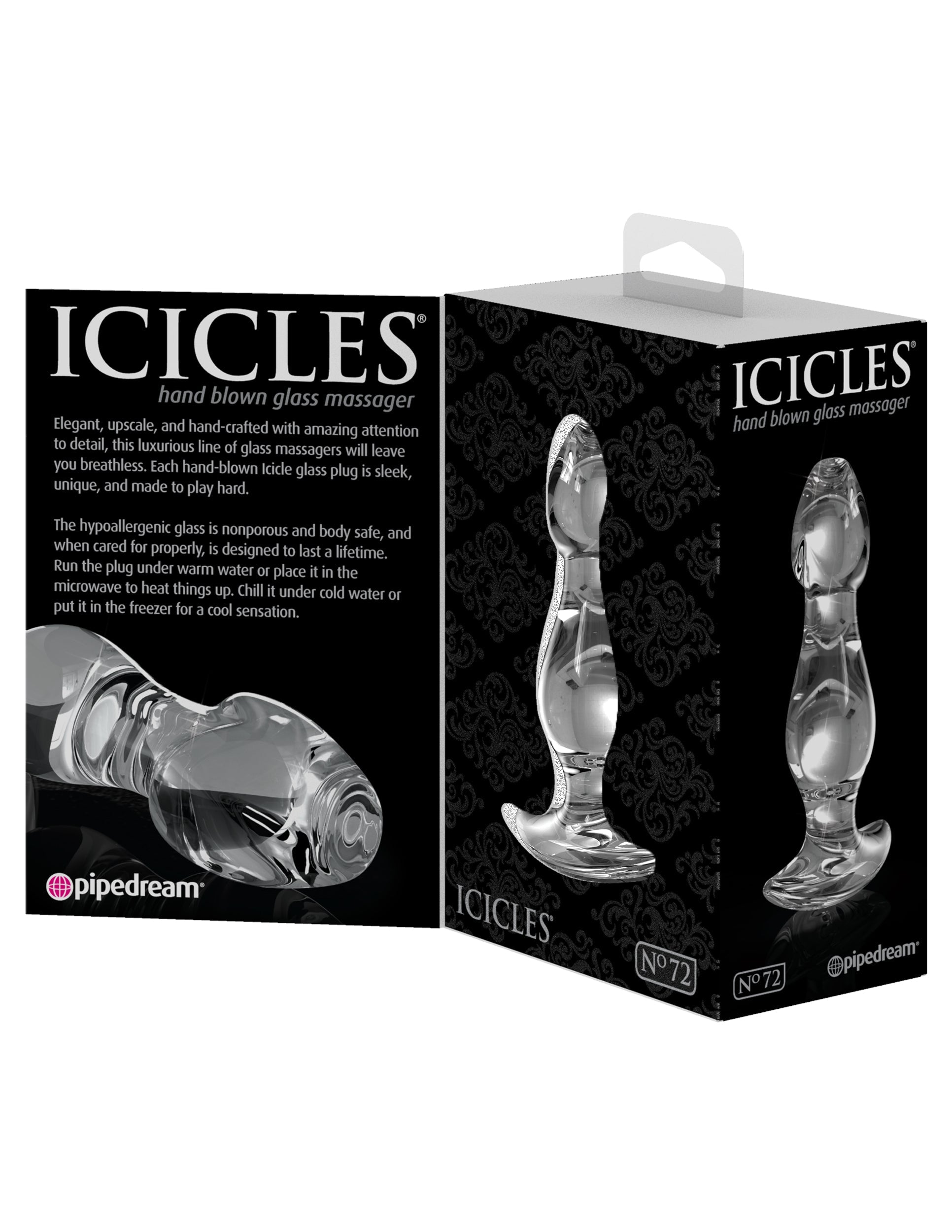 Pipedream Icicles No 72 Luxury Glass Butt Plug Glass Sex Toys