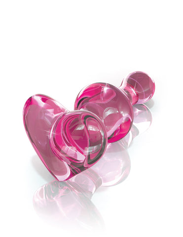 Pipedream Icicles No 75 Heart Shape Glass Anal Plug - Glass Sex Toys