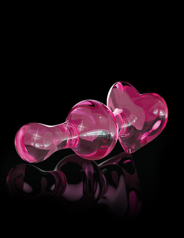 Pipedream Icicles No 75 Heart Shape Glass Anal Plug - Glass Sex Toys