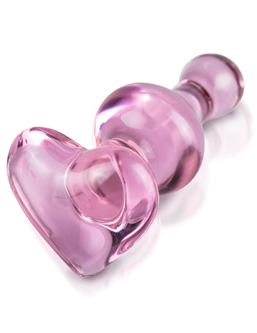 Pipedream Icicles No 75 Heart Shape Glass Anal Plug - Glass Sex Toys
