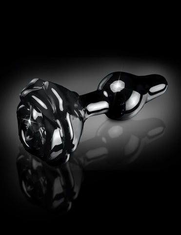 Pipedream Icicles No 77 Rose Shaped Glass Anal Plug - Glass Sex Toys