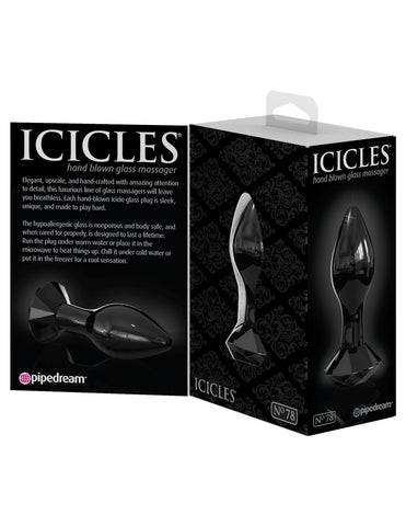 Pipedream Icicles No 78 Hand Blown Glass Butt Plug - Glass Sex Toys