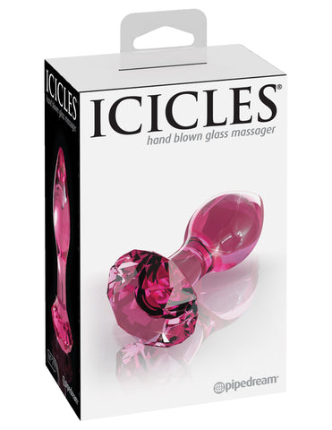 Pipedream Icicles No 79 Glass Anal Plug Pink - Glass Sex Toys