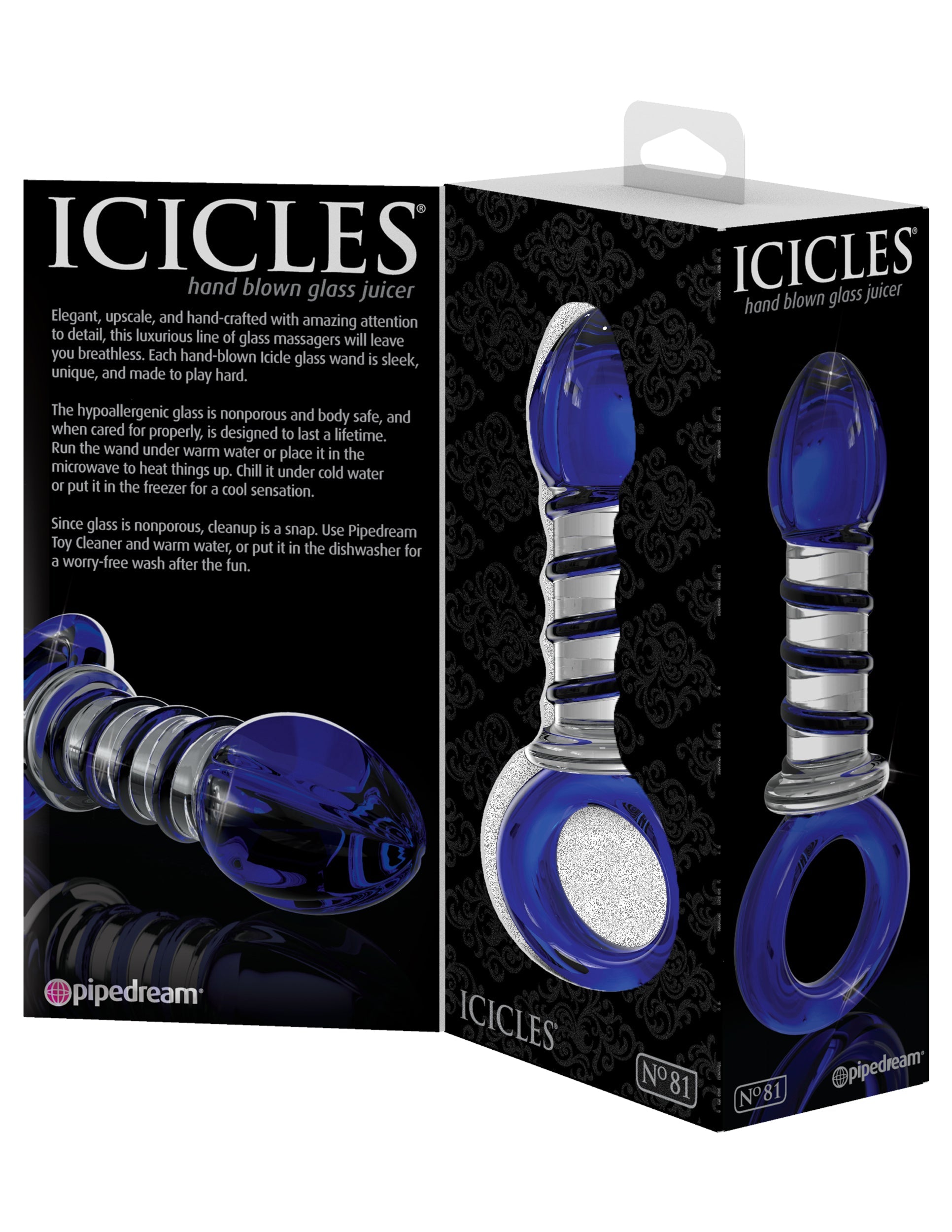 Pipedream Icicles No 81 Glass Anal Plug Probe Glass Sex Toys