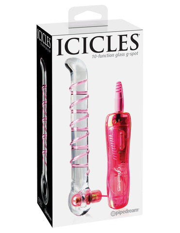 Pipedream Icicles No 04 10 Functions Glass G Spot Wand - Glass Sex Toys