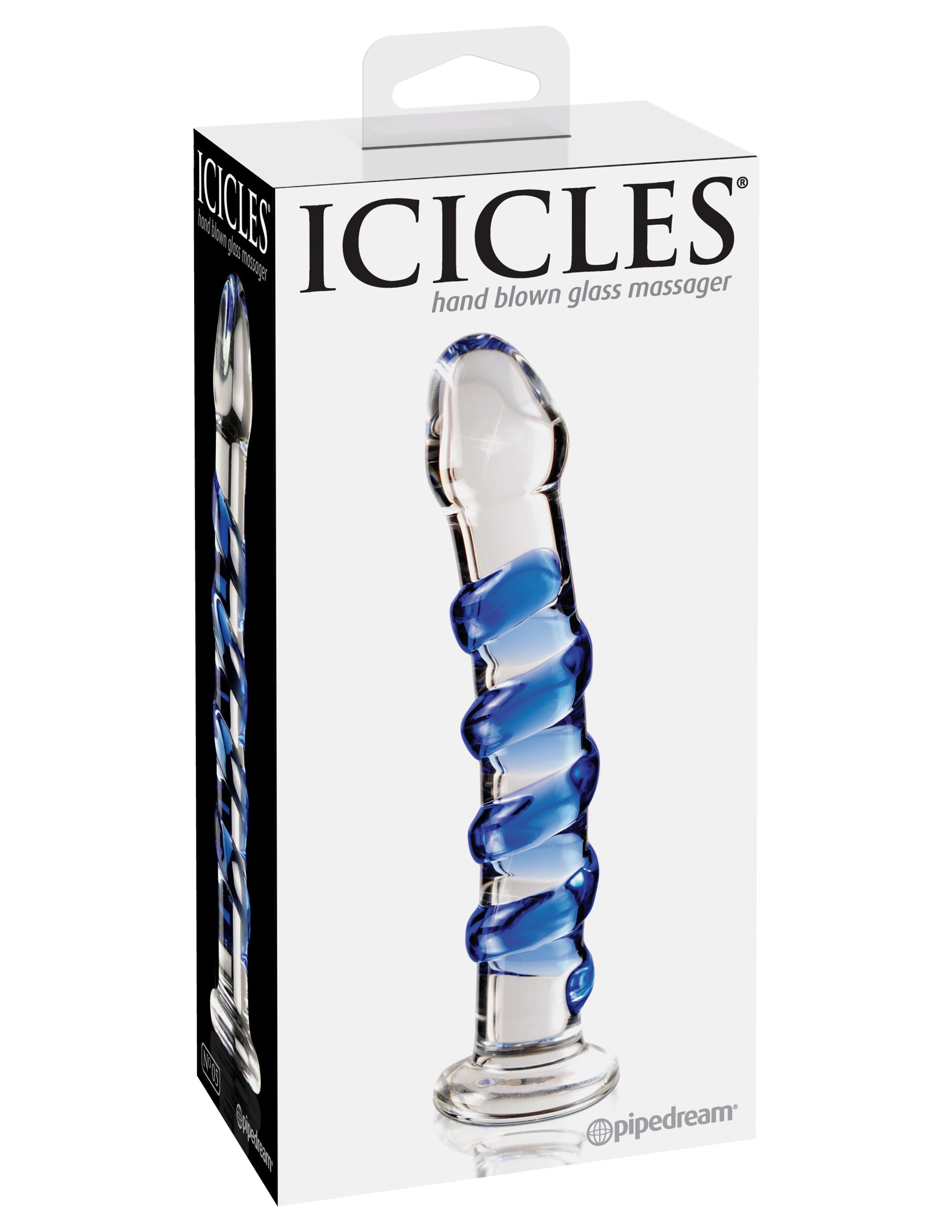 Pipedream Icicles No 05 Hand Blown Glass Dildo Massager Glass Sex Toys