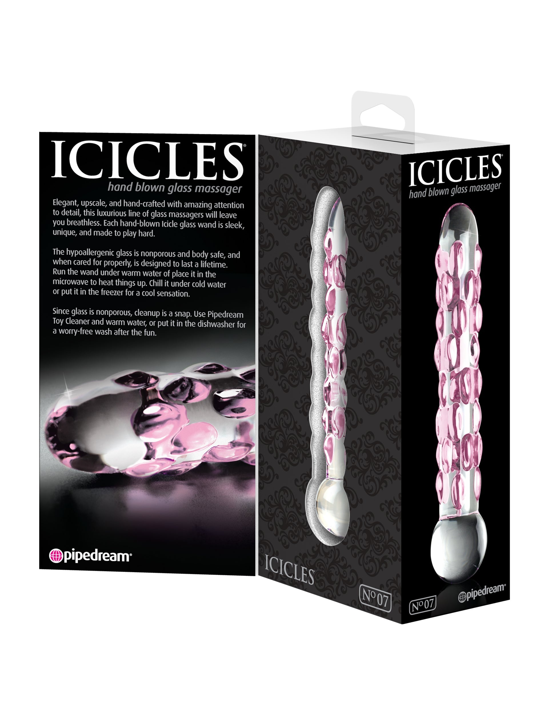 Pipedream Icicles No 07 Hand Blown Glass Massager Glass Sex Toys