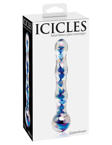 Pipedream Icicles No 08 Clear Glass Dildo Massager - Glass Sex Toys