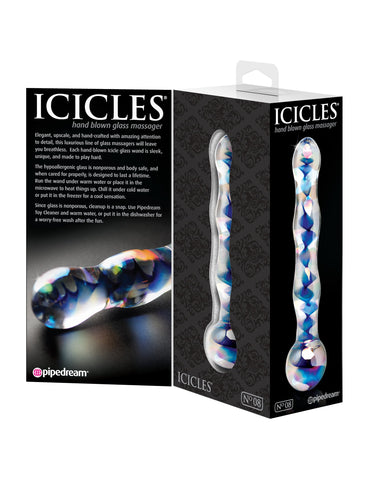Pipedream Icicles No 08 Clear Glass Dildo Massager - Glass Sex Toys