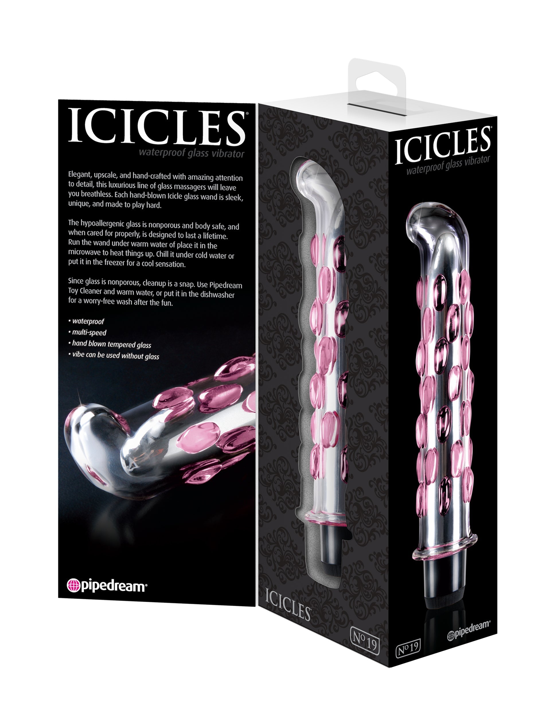 Pipedream Icicles No 19 Waterproof Glass Vibrator Waterproof Vibrators