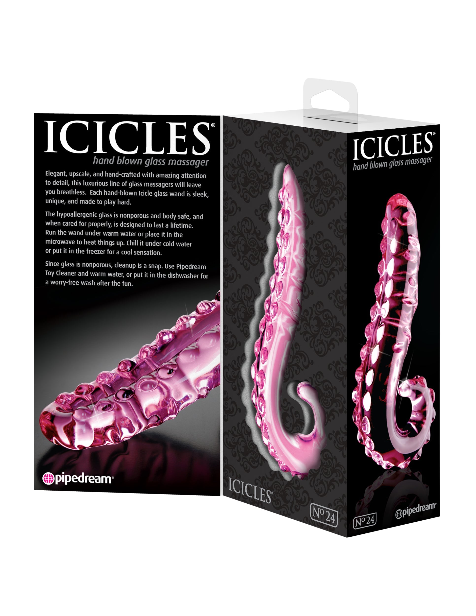Pipedream Icicles No 24 Hand Blown Glass Personal Massager Glass Sex Toys