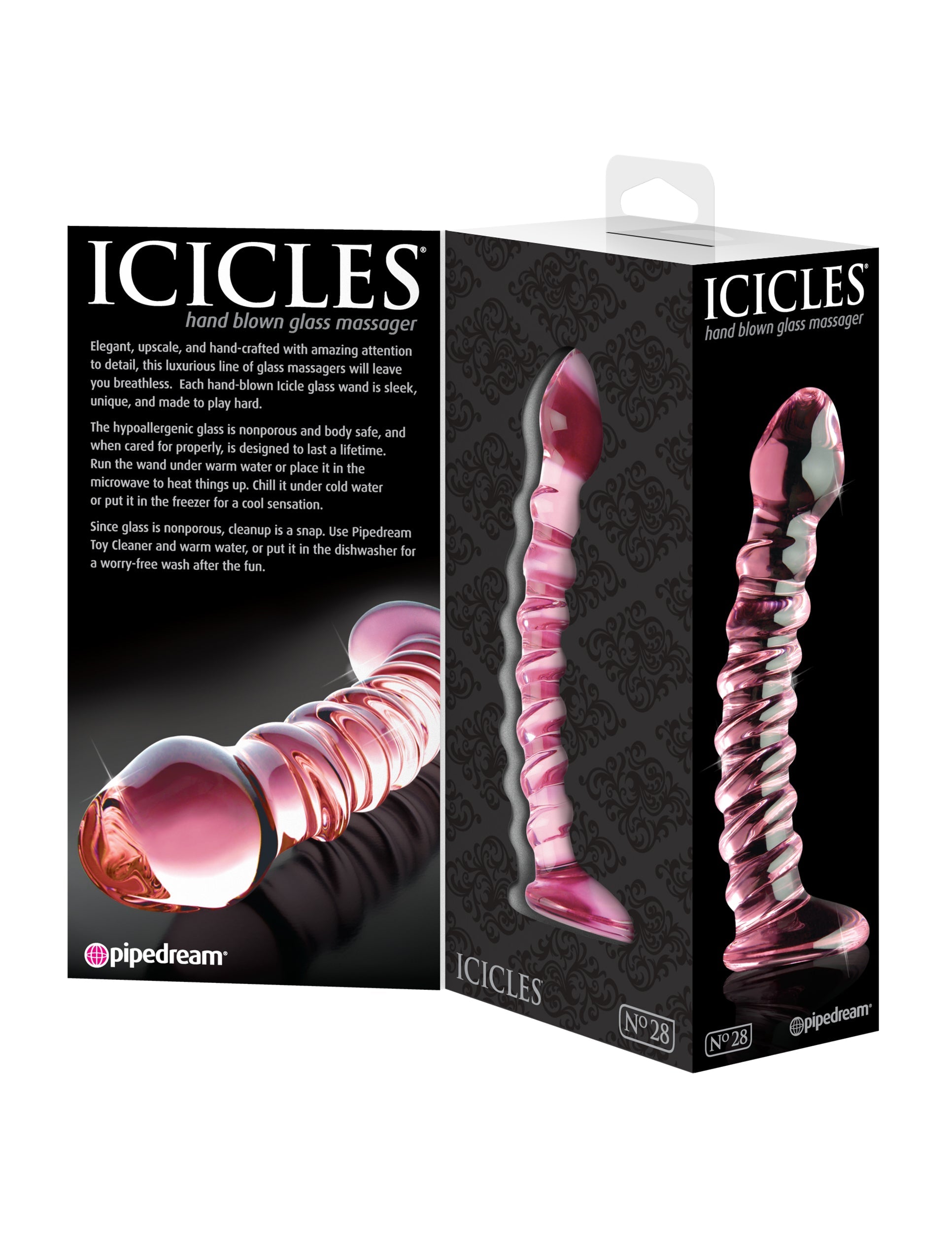 Pipedream Icicles No 28 Hand Blown Glass Anal Dildo Glass Sex Toys
