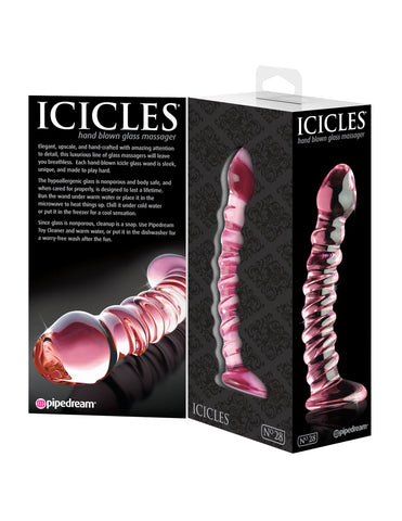 Pipedream Icicles No 28 Hand Blown Glass Anal Dildo - Glass Sex Toys