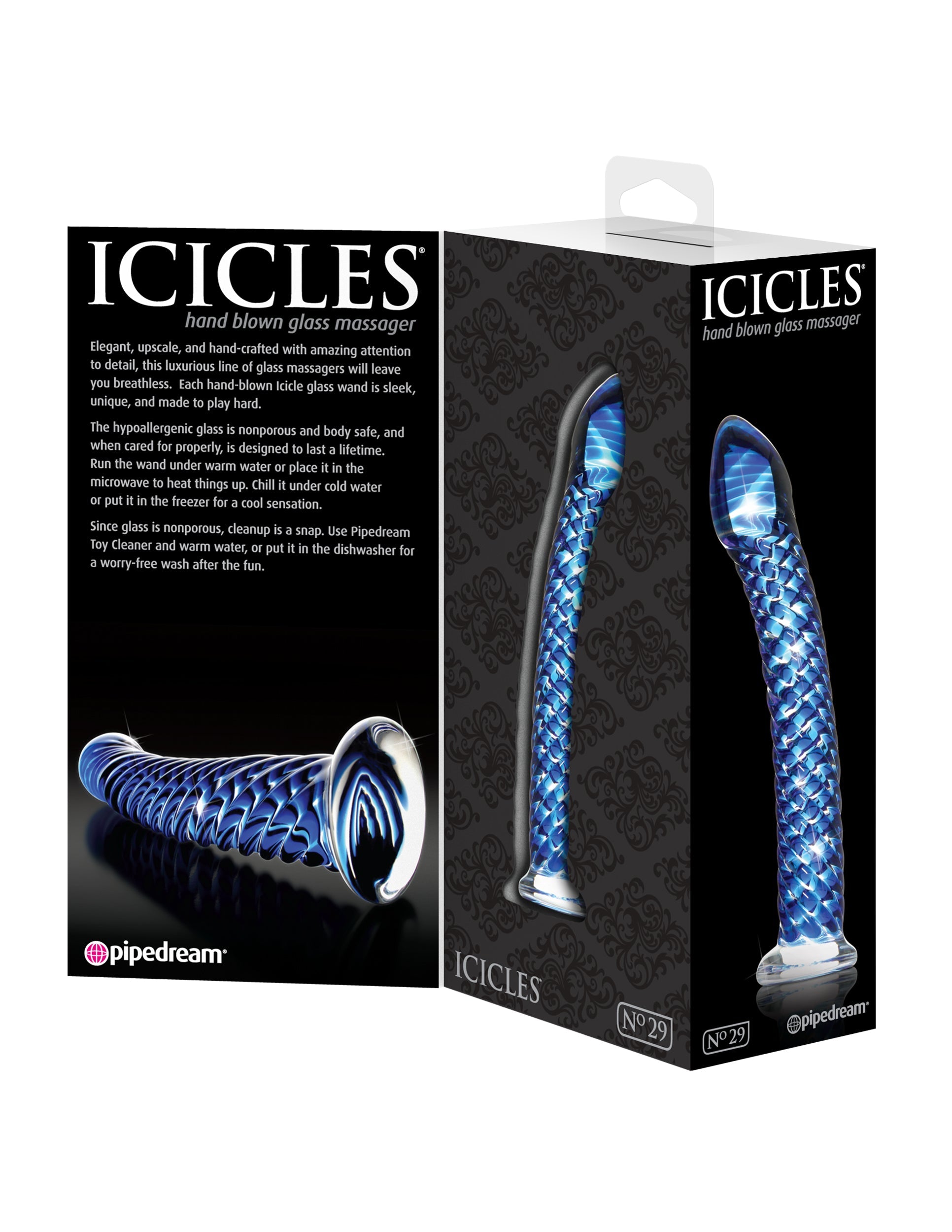 Pipedream Icicles No 29 Luxury Glass Massager Glass Sex Toys