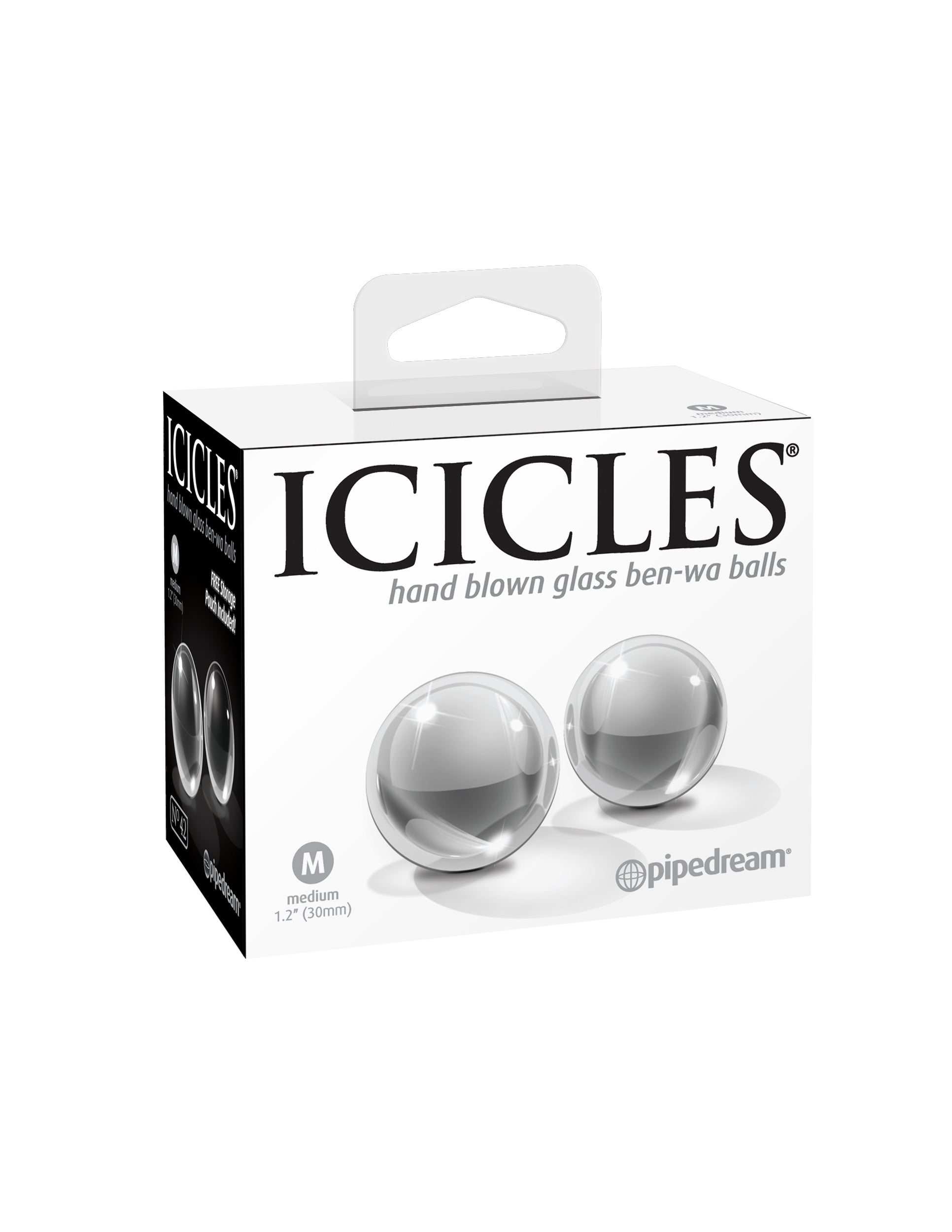 Pipedream Icicles Medium Hand Blown Glass Ben-Wa Balls Personal Massagers