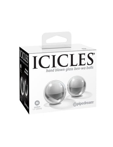 Pipedream Icicles Medium Hand Blown Glass Ben-Wa Balls - Personal Massagers