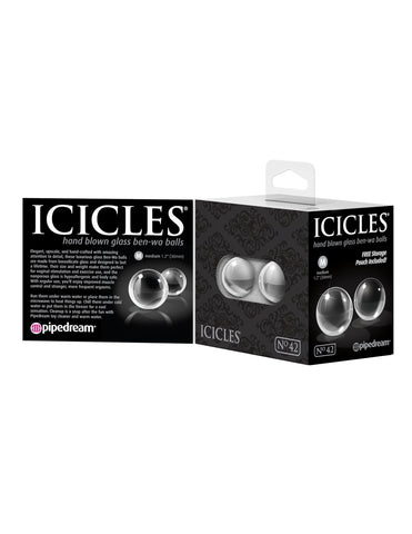 Pipedream Icicles Medium Hand Blown Glass Ben-Wa Balls - Personal Massagers