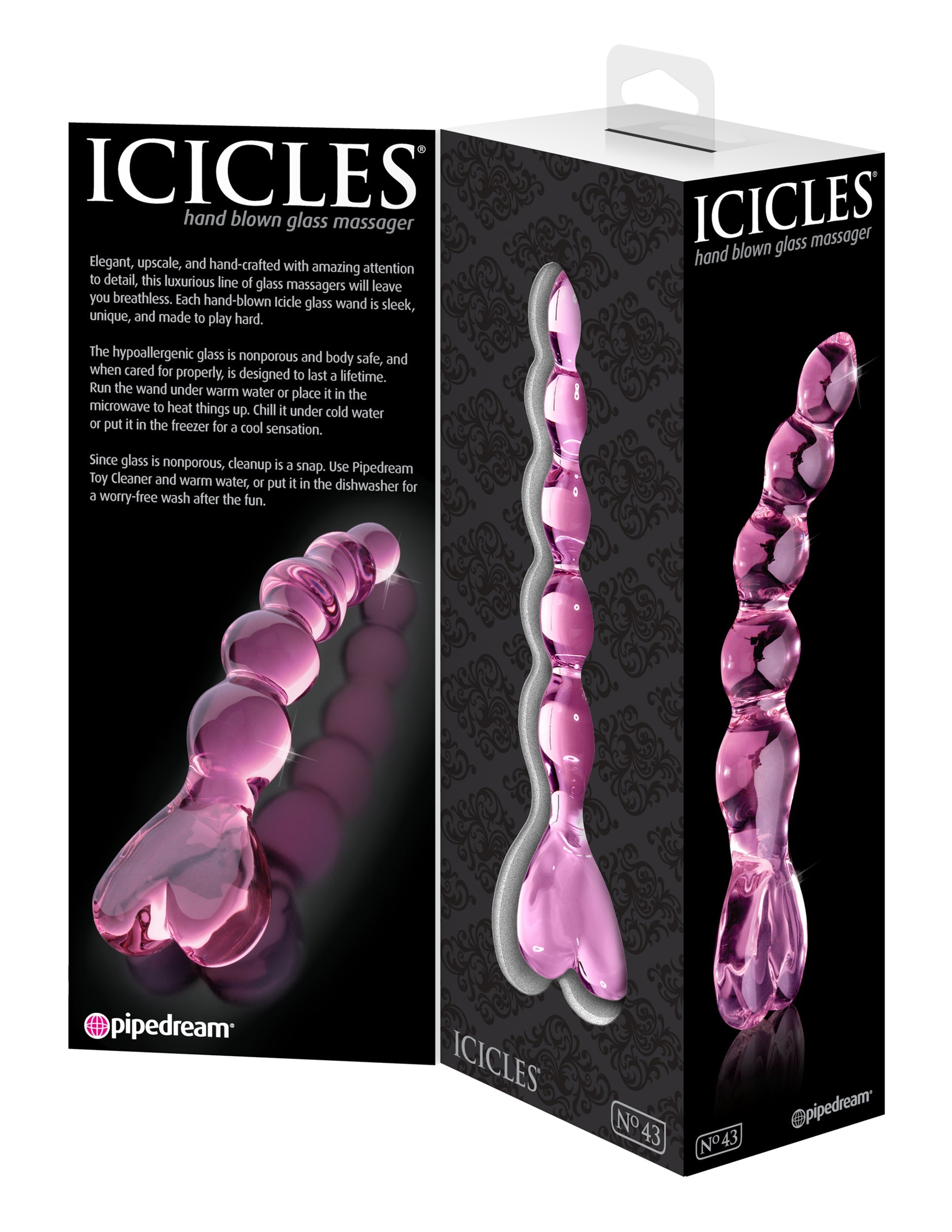Pipedream Icicles No 43 Luxury Glass Anal Beads Glass Sex Toys