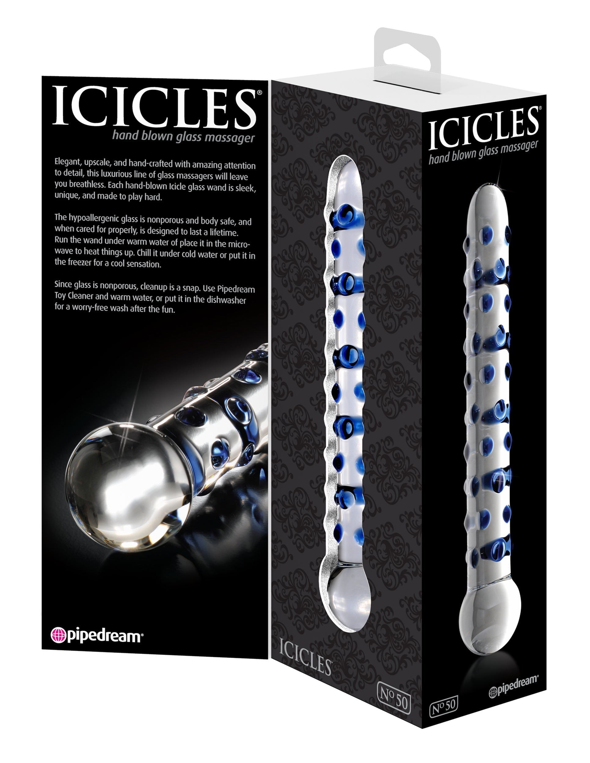 Pipedream Icicles No 50 Elegant Glass Dong Glass Sex Toys