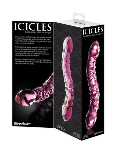 Pipedream Icicles No 55 Double Ender Glass Dildo - Glass Sex Toys
