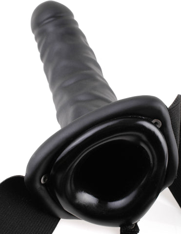 Fetish Fantasy 8 inch Vibrating Hollow Strap-On Dildo - Strap On Sextoys