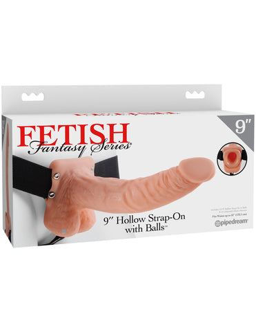 Fetish Fantasy 9 Inch Hollow Strap-On Dildo With Balls - Strap On Sextoys