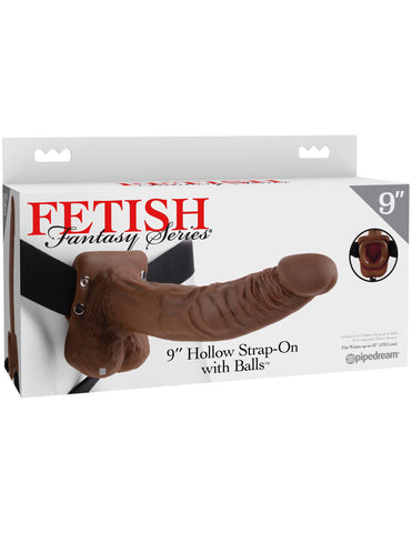Fetish Fantasy 9 Inch Hollow Strap-On Dildo With Balls - Strap On Sextoys
