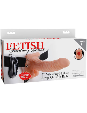 Fetish Fantasy 7 Inch Vibrating Hollow Strap-On with Ball - Strap On Sextoys