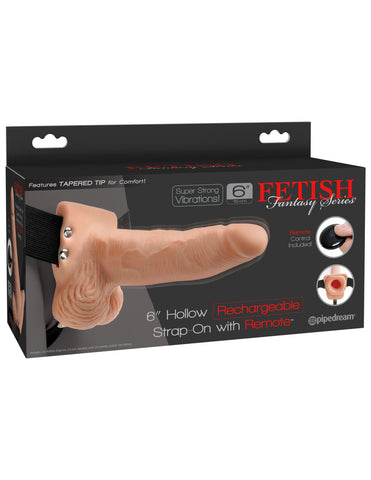 Fetish Fantasy 6 inch Rechargeable Hollow Strap-On Sex Toy - Strap On Sextoys