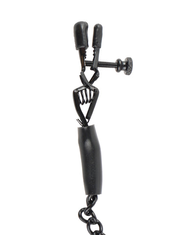Fetish Fantasy Adjustable Nipple Chain Clamps Black - Nipple and Clit Clamps