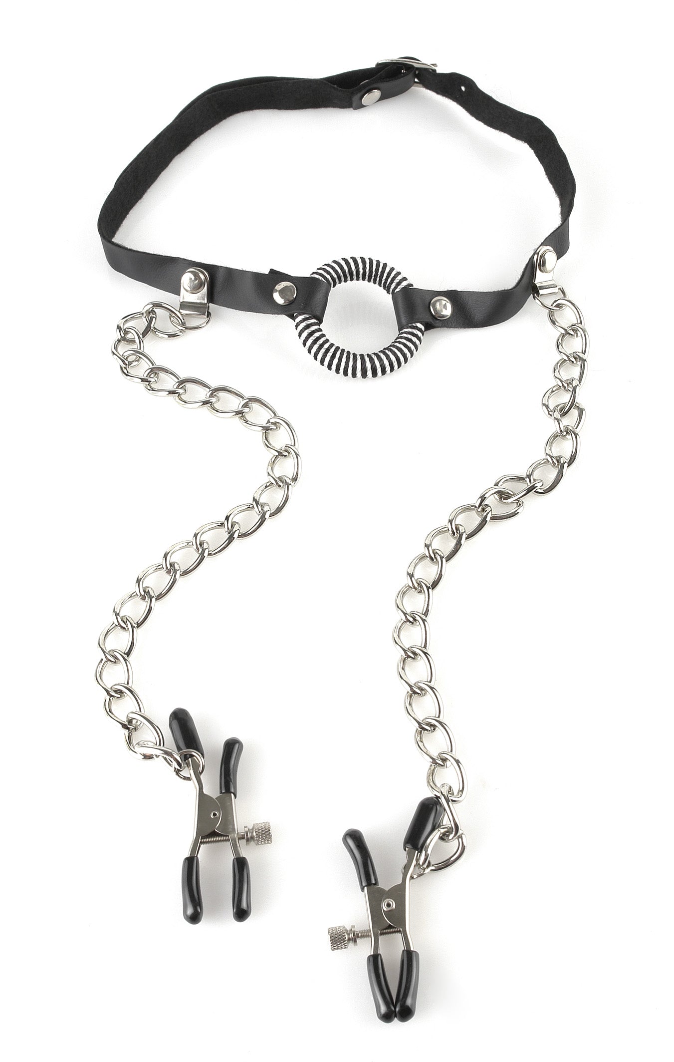 Fetish Fantasy O-Ring BDSM Gag With Nipple Clamps Bondage Gags and Bits