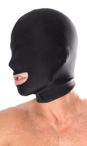 Fetish Fantasy Spandex Open Mouth Bondage Hood - Bondage Hoods