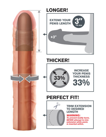 Fantasy X-Tensions Perfect Penis Extension Flesh - Penis Sleeves and Extenders