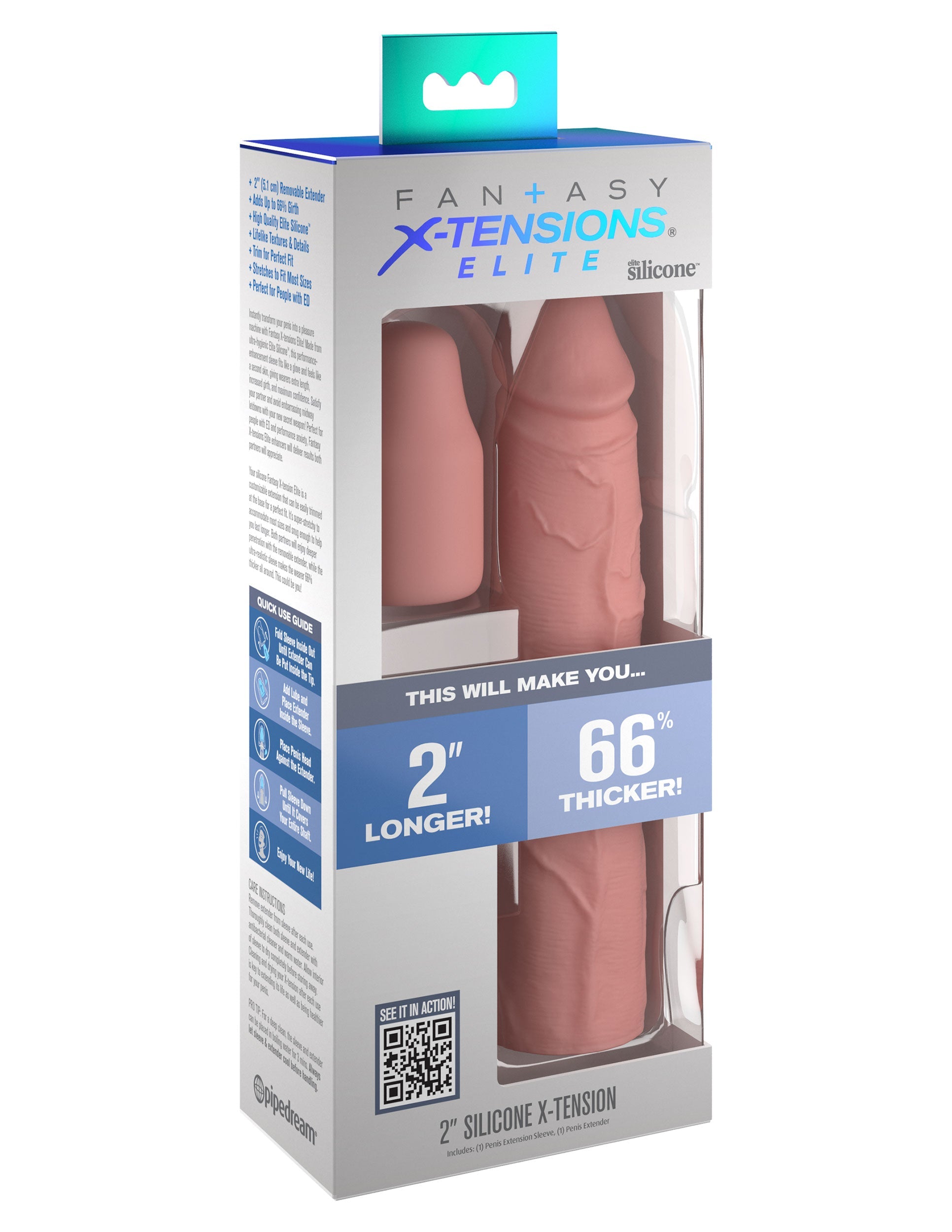 Fantasy X-Tensions Elite 2 Inch Silicone Cock Extension Penis Sleeves and Extenders