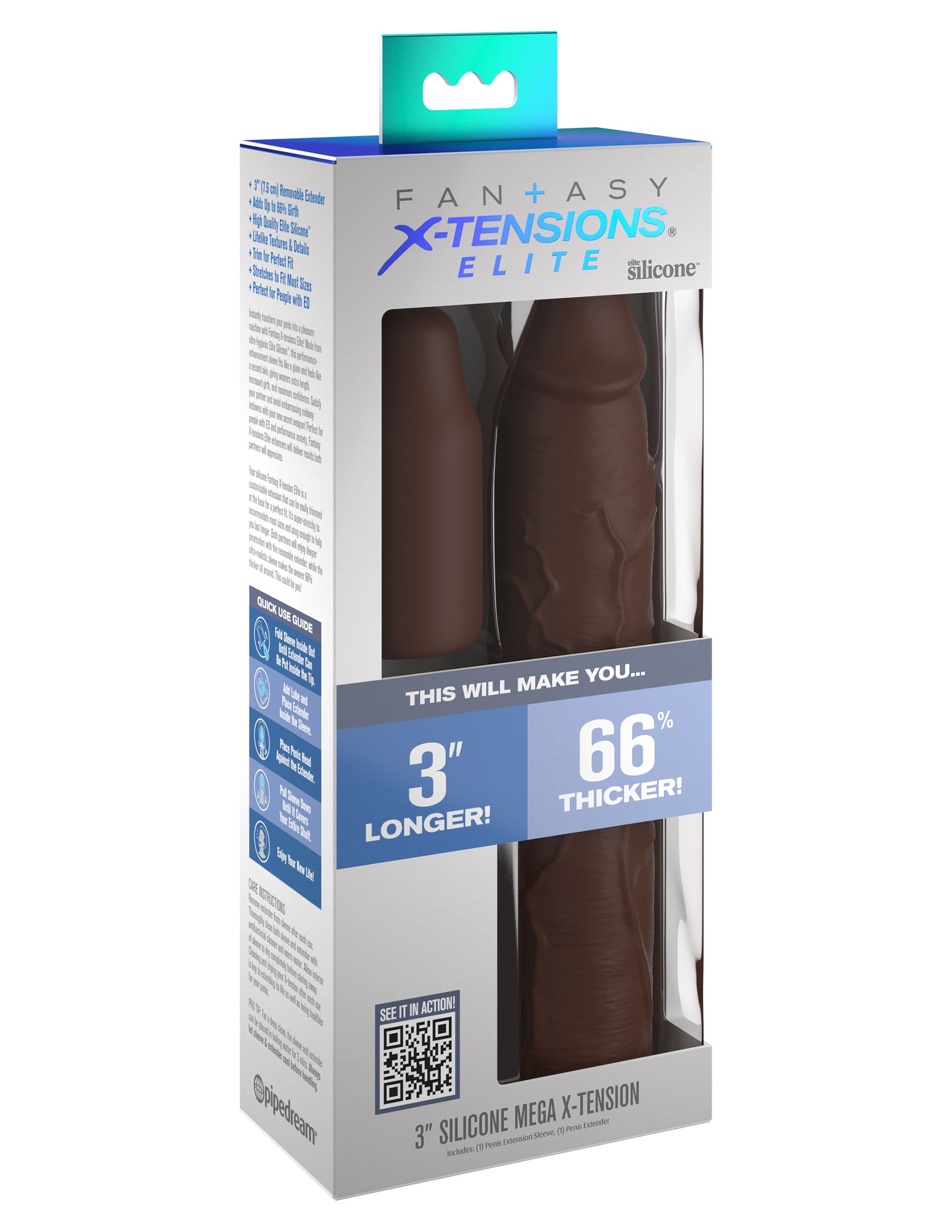 Fantasy X-Tensions Elite 3 Inch Silicone Penis Extension Penis Sleeves and Extenders