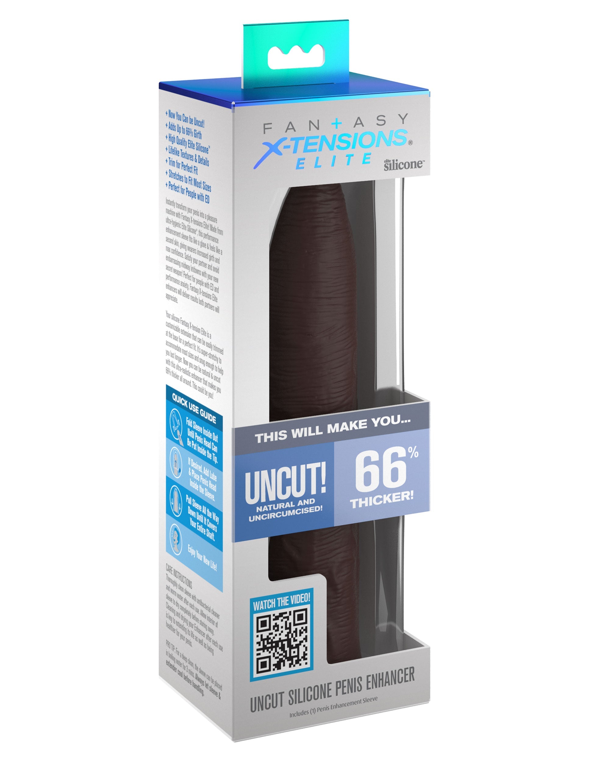 Fantasy X-Tensions Elite Uncut Silicone Penis Enhancer Penis Sleeves and Extenders