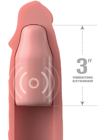 FX Elite 3 Inch Vibrating Mega Penis Extension With Remote - Penis Sleeves and Extenders