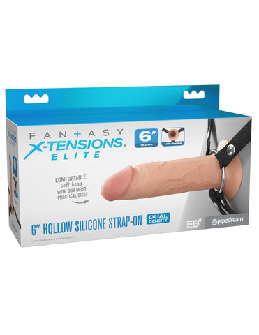 Fantasy X-tensions 6 Inch Dual Density Hollow Strap-on Dildo - Strap On Sextoys