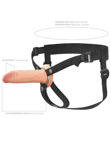 Fantasy X-tensions 6 Inch Dual Density Hollow Strap-on Dildo - Strap On Sextoys
