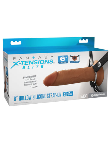Fantasy X-tensions 6 Inch Dual Density Hollow Strap-on Dildo - Strap On Sextoys
