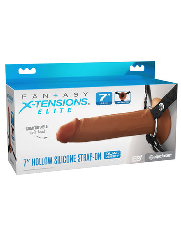 Fantasy X-tensions 7 Inch Dual Density Hollow Strap-on Dong - Strap On Sextoys