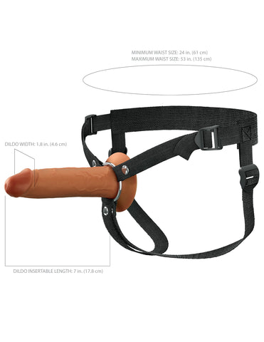 Fantasy X-tensions 7 Inch Dual Density Hollow Strap-on Dong - Strap On Sextoys