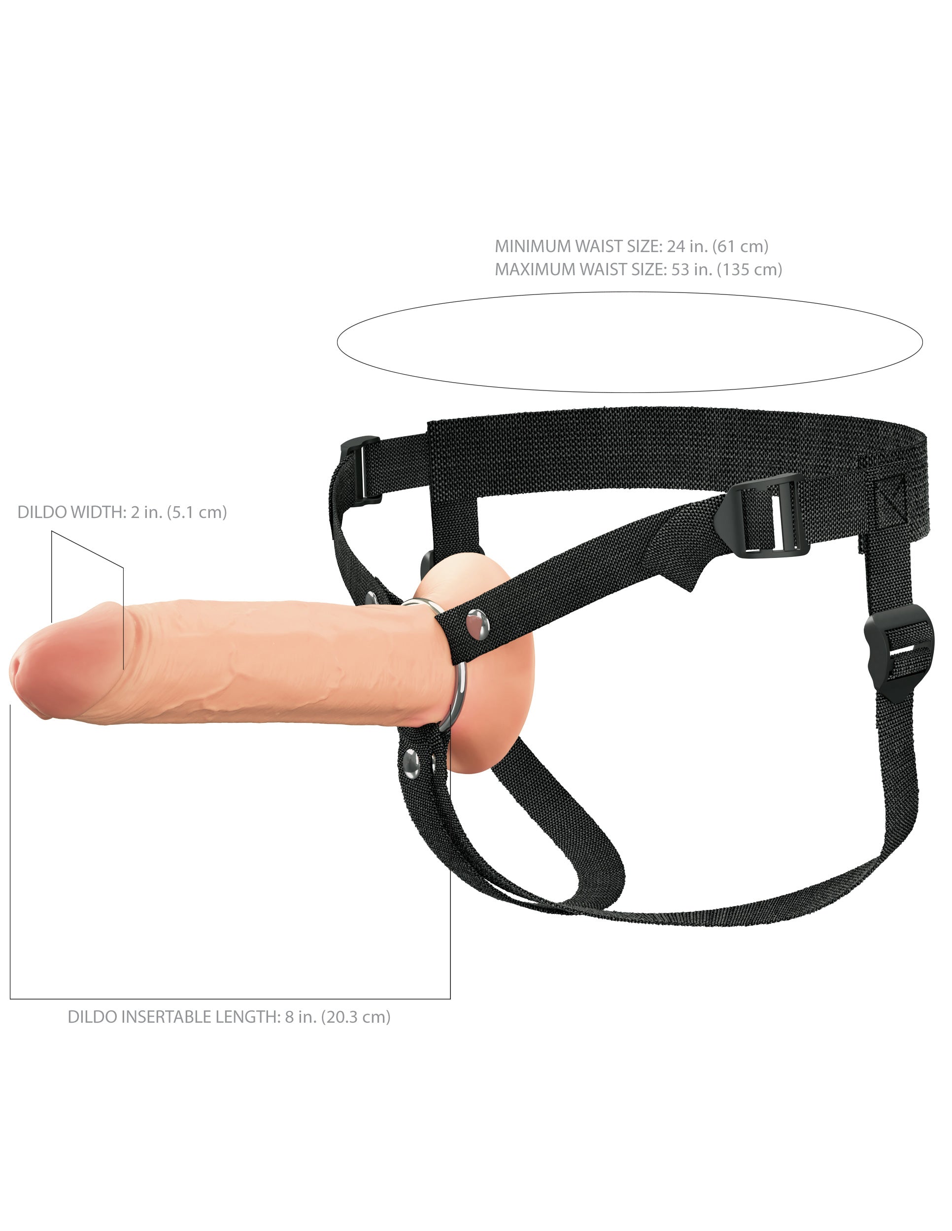 Fantasy X-Tensions 8 Inch Dual Density Hollow Strap-on Dildo Strap On Sextoys