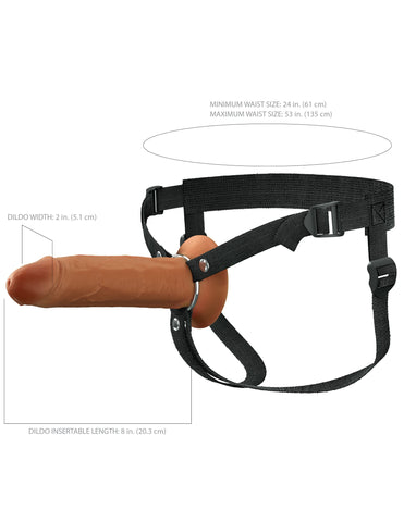 Fantasy X-Tensions 8 Inch Dual Density Hollow Strap-on Dildo - Strap On Sextoys