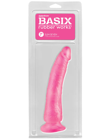 Pipedream Basix 7 Inch Slim Realistic Dong with Suction Cup - Realistic Dildos